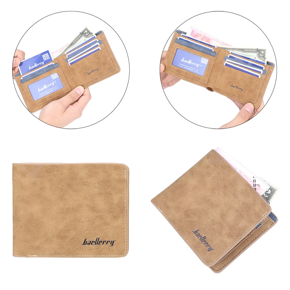 

Man's Wallet Leather Bifold Wallet Multi-card Slot Card Bag Men's Fashion Wallet Credit Card Holder Purse Checkbook Wallet