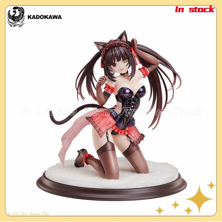 

In Stock Original KADOKAWA KDcolle DATE A LIVE Kurumi Tokisaki Cat Ear Animation Figures Model Collection Toys