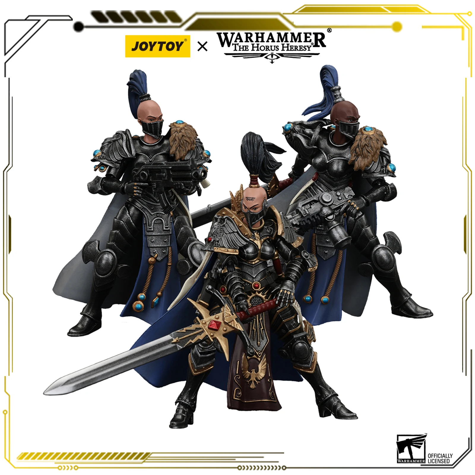 

JOYTOY Warhammer 40K 1/18 Action Figure 10.8cm Sisters of Silence Knight-Commander Jenetia Argent Lynx Vigilator Cadre Vigilator