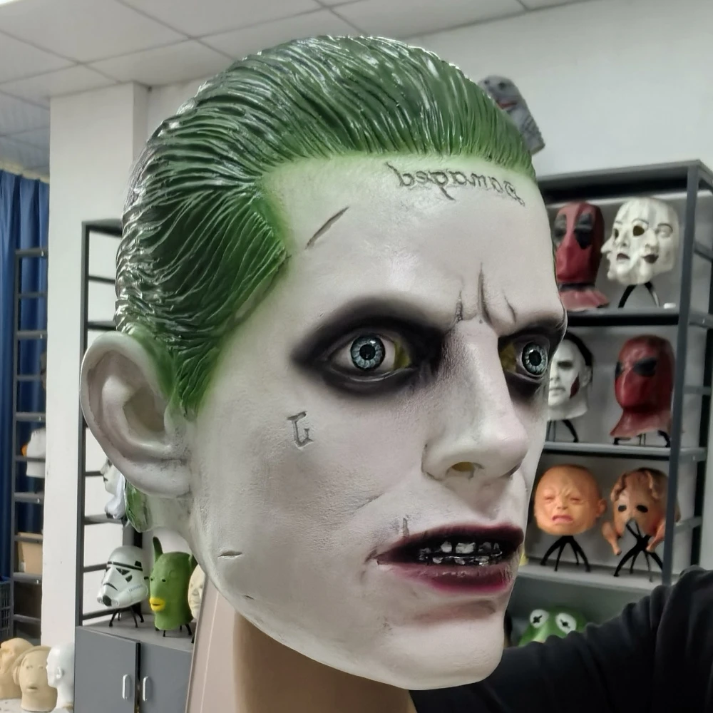 Realistyczna maska klauna Halloween Clown Cosplay mistrzowski kostium nakrycie głowy straszny luksusowy rekwizyt dekoracyjny prezent postaci złoczyńca