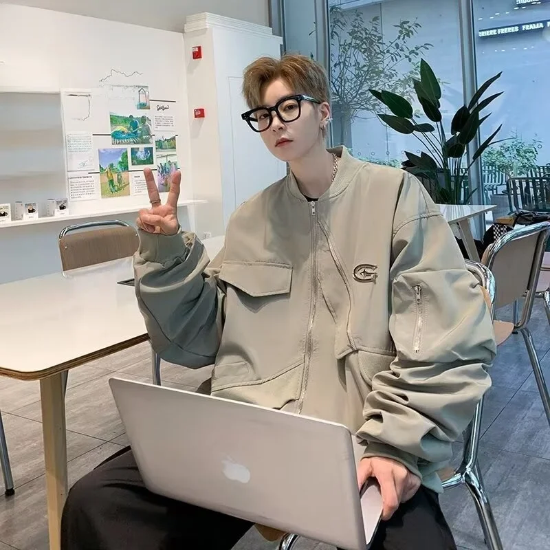 

American Sle Baseball Jaet Flng Костюм Верхняя одежда ex Long Sve Ветрозащитный моющийся дизайн Iron Label Весна Осень...