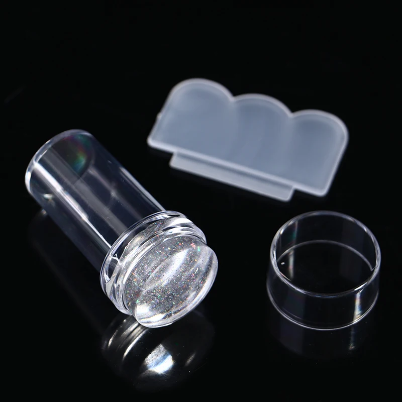 Laser kleurrijke siliconengel Nail Art Stamper & Scraper Plate nagel stempelen nagels