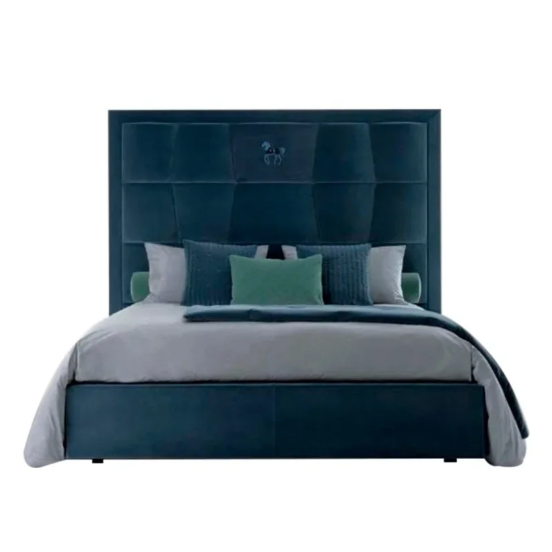 

Foreign trade simple modern flannel fabric soft bag double bed high-end fashion bedroom master bedroom wedding bed furniture