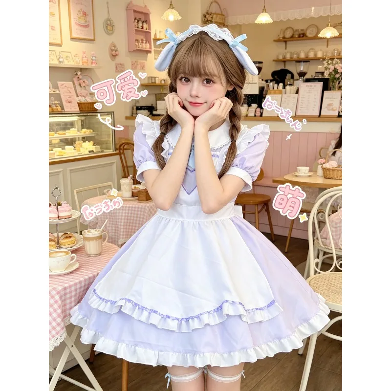 

Lavender Bunny Heart Hollow Out Maid Dress Lolita Style S-5XL Plus Size Uniform Anime Cosplay Stage Show Halloween Party Costume