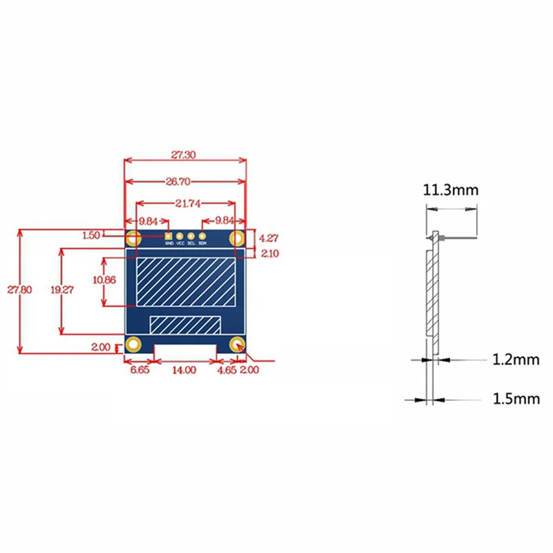 4X 0,96 pulgadas IIC I2C Serial GND 128X64 OLED LCD módulo de pantalla LED SSD1306 para Arduino Kit blanco Display-B12B