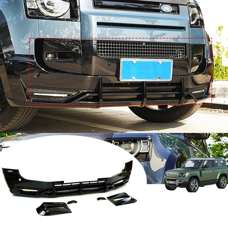 

Land Rover New Defender 90/110 New Style Front Bumper Lip L663 with Premir Car Front Bumper Lip Splitter Led 2021 2022 2023