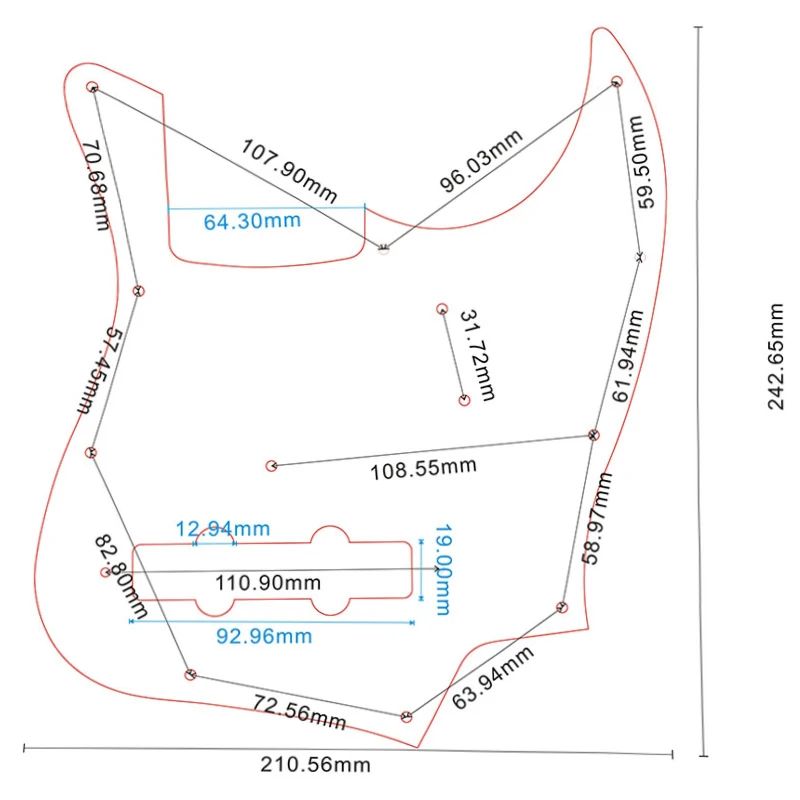 Pleroo pickguard de qualidade personalizada, pickguard de 11 furos, 4 cordas, fly janjapão, jazz, baixo, pickguard, placa de arranhar
