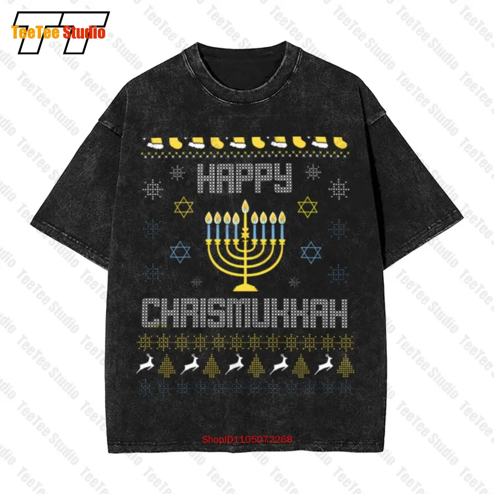 

Happy Chrismukkah Christmas Hannukkah Vintage Oversized T-Shirt TT8Y