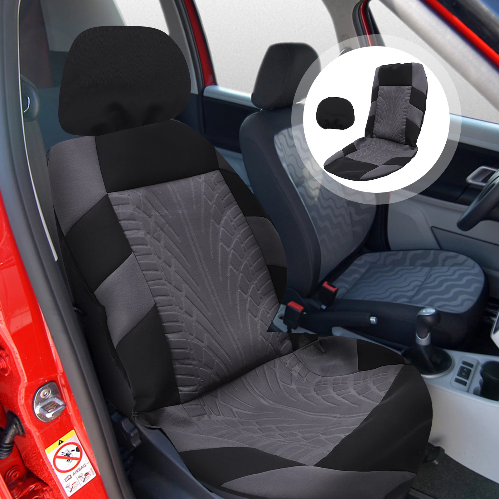 

Car Seat Cover Breathable Woven Classic Striped Smooth Fabric Truck Van SUV Protector Reusable Washable Snap Fixed All Seasons