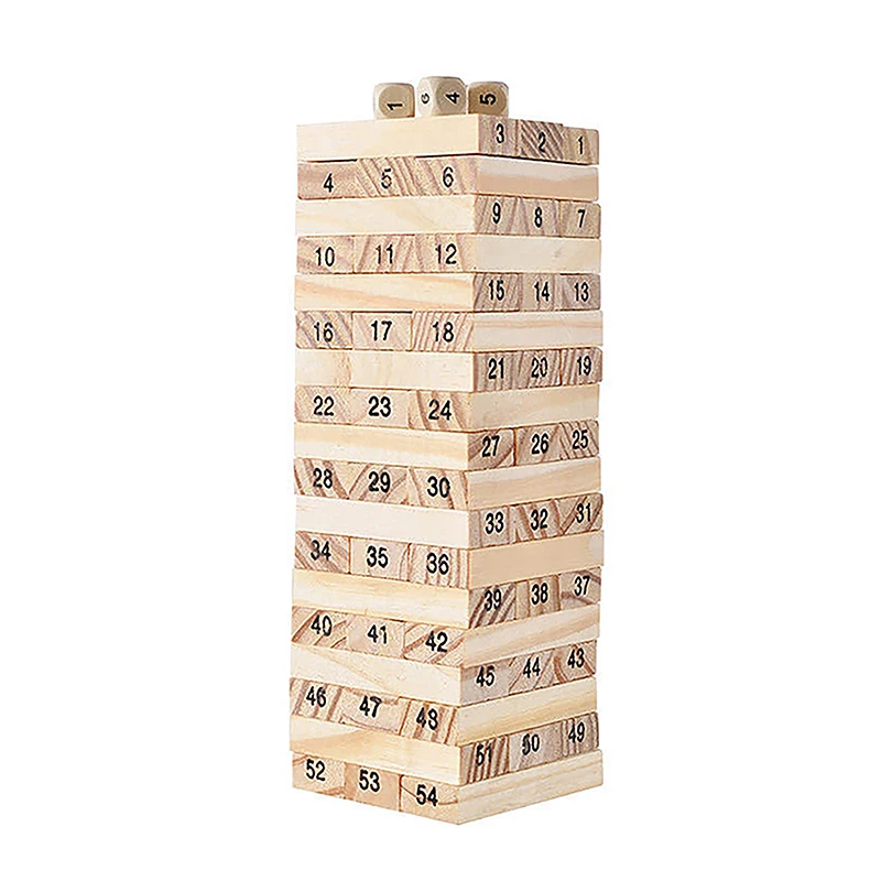 Solid Wood Puzzle Stacked High Stack Tower Drawing Block Children\'S Parent-Child Interactive Board Game