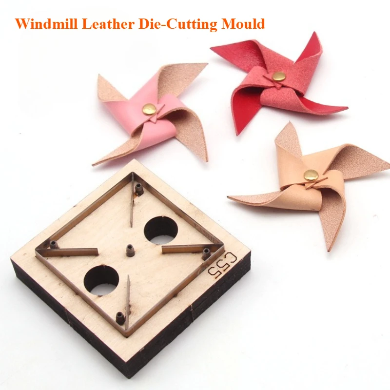 

Windmill Shape Leather Cutting Die, No Manual Trimming, DIY Handmade Car Pendant Leathercraft Blanking Mold Tool