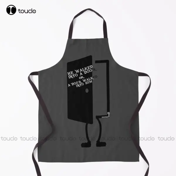 He Walked Into A Door Or A Door Walked Into Him Apron Johnny Depp Apron Women For Women Men Unisex Adult Custom Cooking Aprons