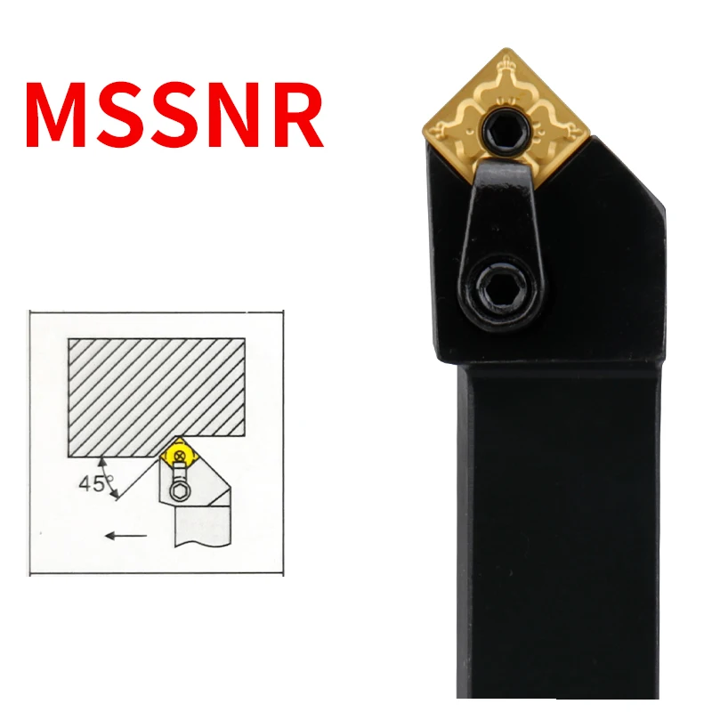

MSSNR1616H12/2020K12/2525M12 45 Degree CNC External Turning Tool Holder SNMG Carbide Insert MSSNR Lathe Cutting Tool