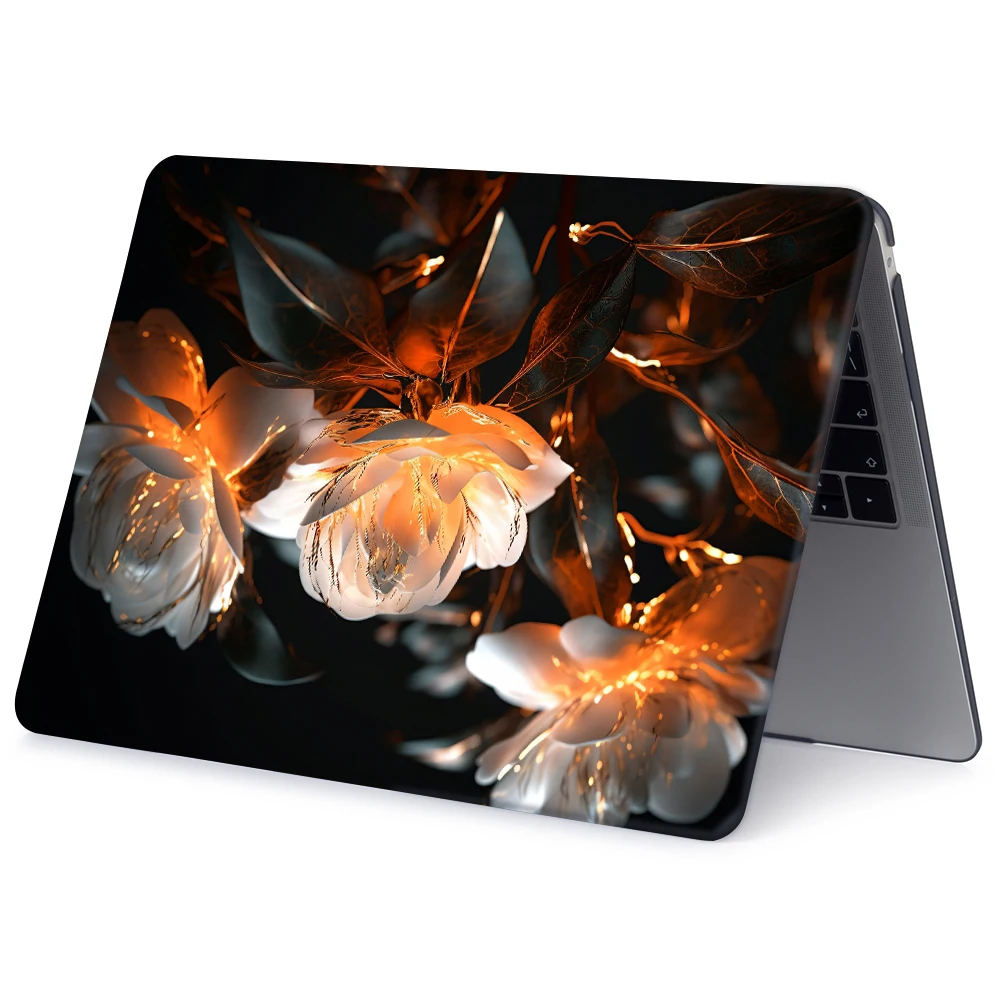 유리꽃 패턴 맥북 프로 16 M4 2024 케이스 A3403 쉘, 맥북 에어 13 13.6 15 A3241 2025 프린트 케이스