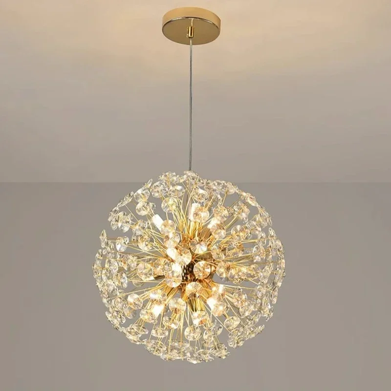 Nordic Ceiling Lamp LED Crystal Desk Lamp Living Room Bedroom Salon Indoor Lighting Lustre Sun Flower Art Deco Table Stand Light