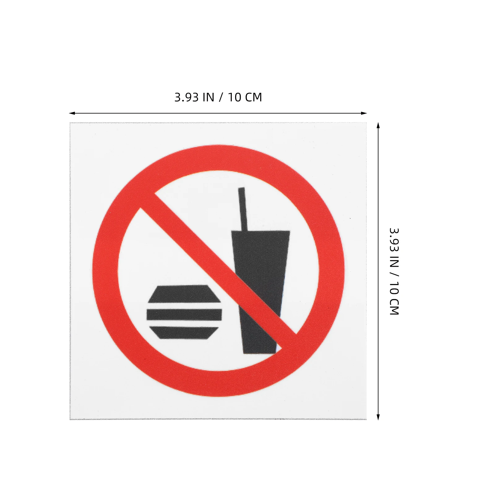 

4pcs No Food Drink Sign Stickers Pvc Warning Decals For Indoor Outdoor Theaters Cafes Events No Eating Allowed Traffic Safety