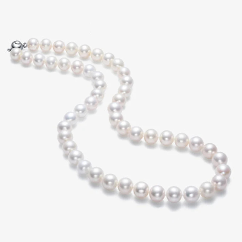 

Natural White Pearl Necklace Freshwater Cultured Pearls Beads aaaa Round Bead 7-8mm 925 Silver Making Jewellery Luxury For Women