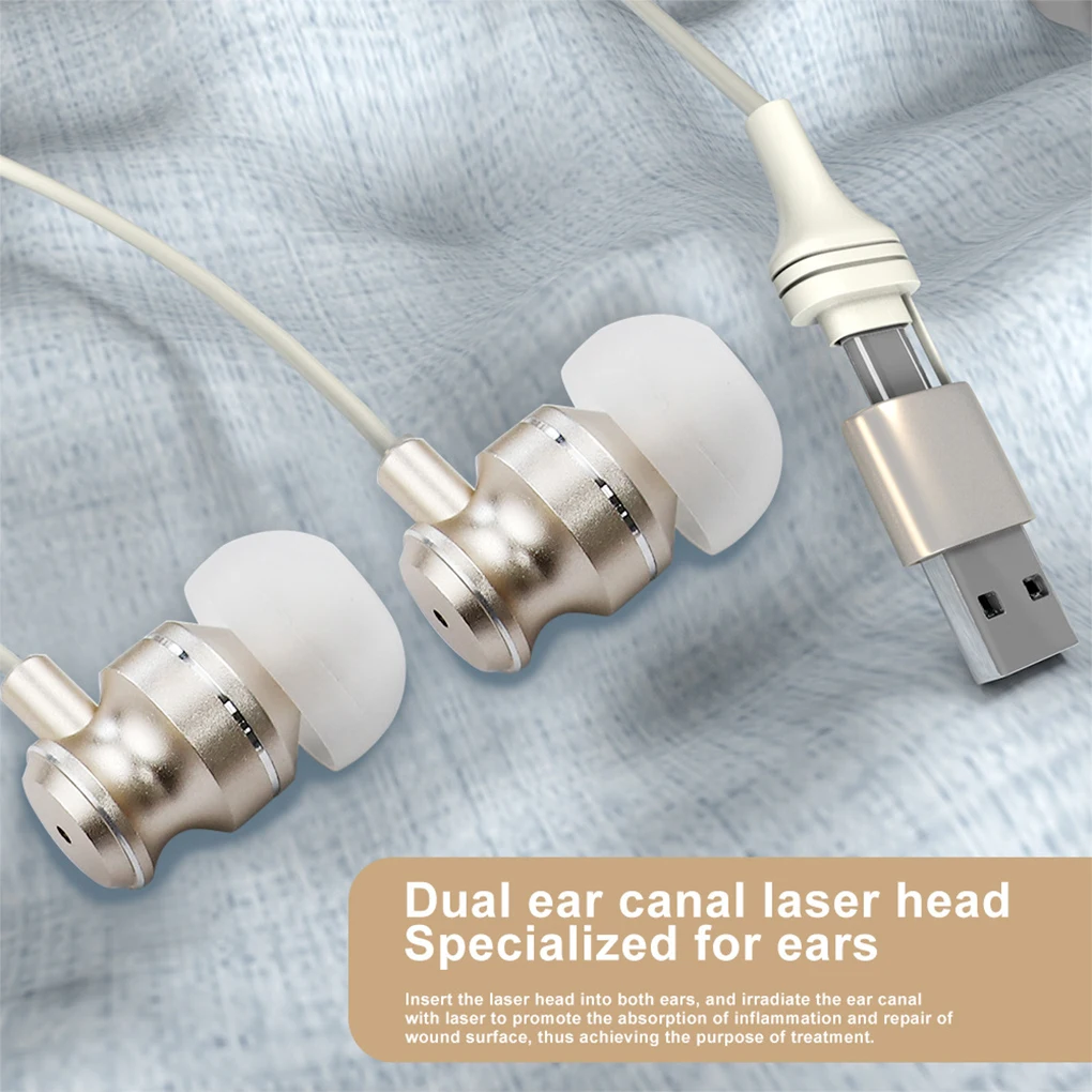 Ear Laser Therapy 650nm Portable Type-C Red Light Ear Therapy Device Ear Physiotherapy Relaxation Promoting Circulation