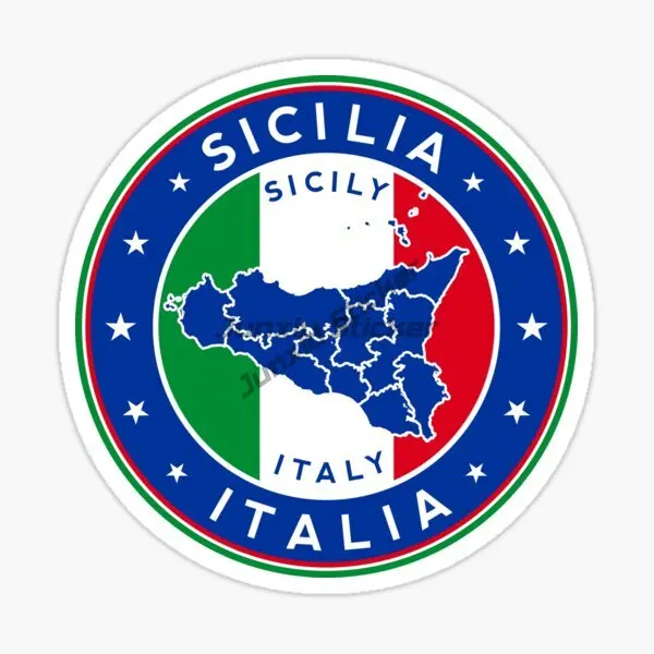 

Creative Sicily Italy Flag, Emblem, Car Sticker, Vinyl Self-adhesive Waterproof Decals