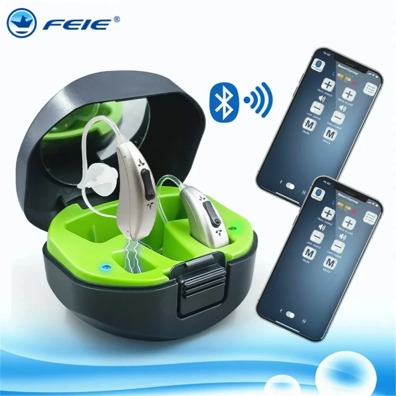 Rechargeable Bluetooth Hearing Aid Audifonos Mini Sound Amplifier Wireless Best Ear Aids for Elderly Moderate to Severe Loss