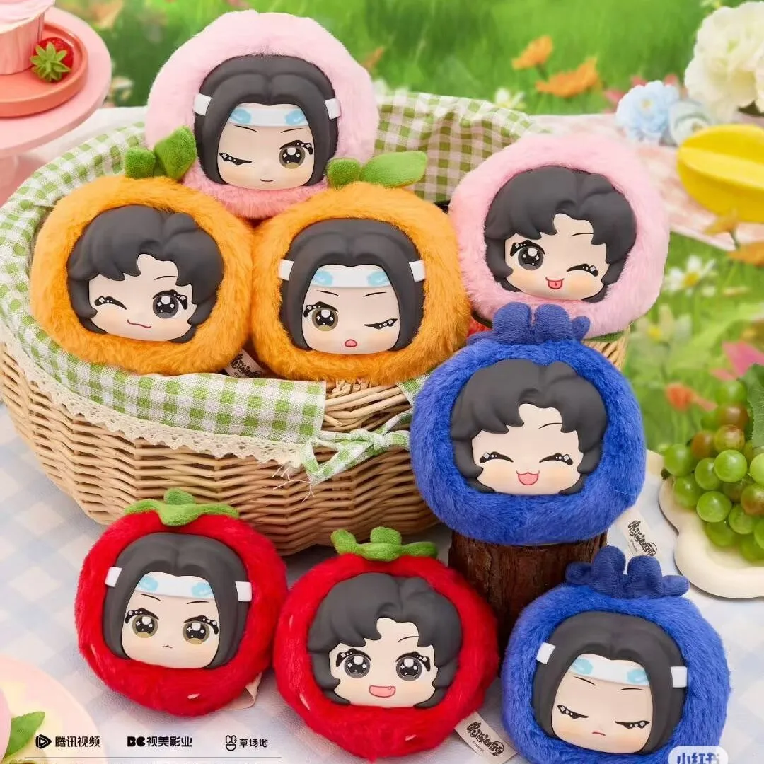 مو داو زو شي صندوق أعمى من القطيفة سلسلة ألوان الفاكهة المعطرة Mdzs أنيمي الطرفية وي Wuxian Lan Wangji قلادة لعبة الفراولة