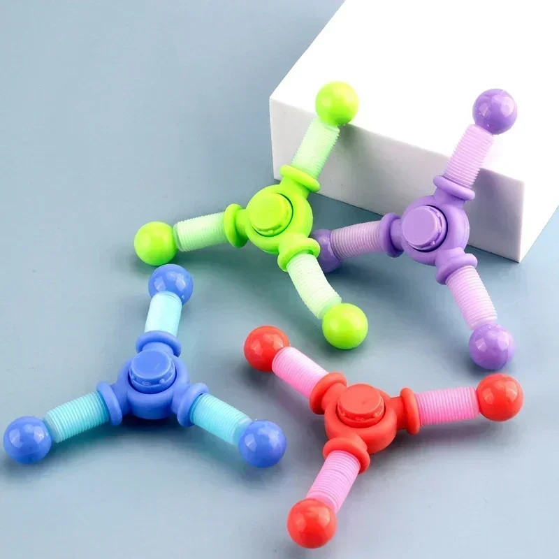 1 pz Fidget Spinner Giocattoli Per Bambini Pop Tubo Giocattoli Sensoriali Ventosa Giochi di Plastica Trasformabile Alleviare Lo Stress Per Bambini Regali Per Adulti