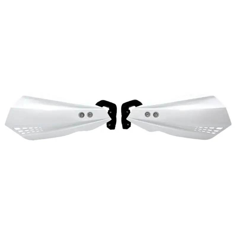 Plastic Motorcycle Handguards for 22mm Bars, Angular Guard Pair with Black Mounting Brackets for Regular Motorcycle Use  