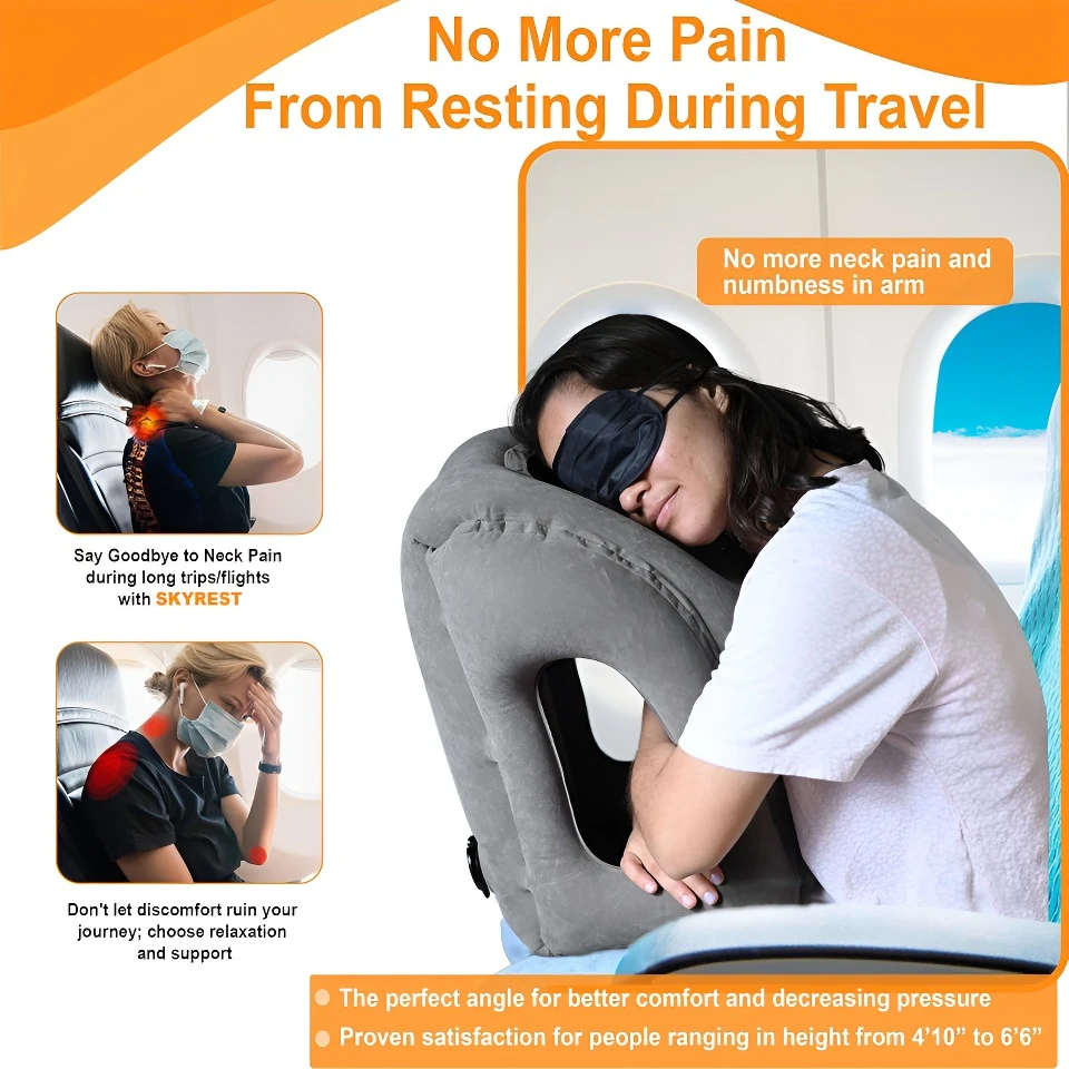 

Inflatable Travel Pillow Cars Sleeping Outdoor Cushion Avoid Neck Shoulder Pain Comfortably Support Head Neck Lumbar