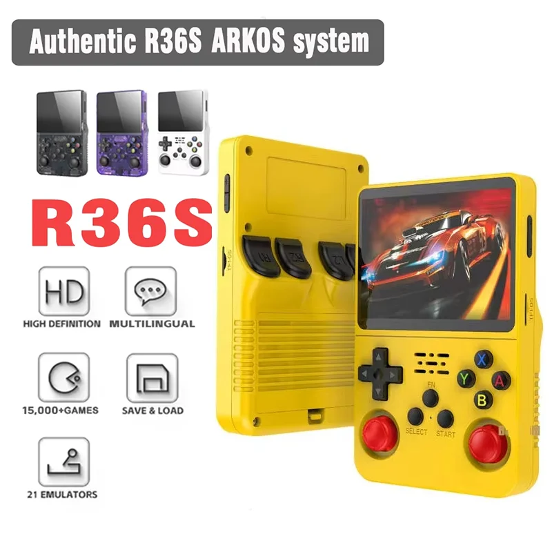 

Портативная игровая консоль ARKOS R36S в ретро-стиле с 3,5-дюймовым IPS-экраном, 64 ГБ/128 ГБ, портативная система Linux, видеоплеер
