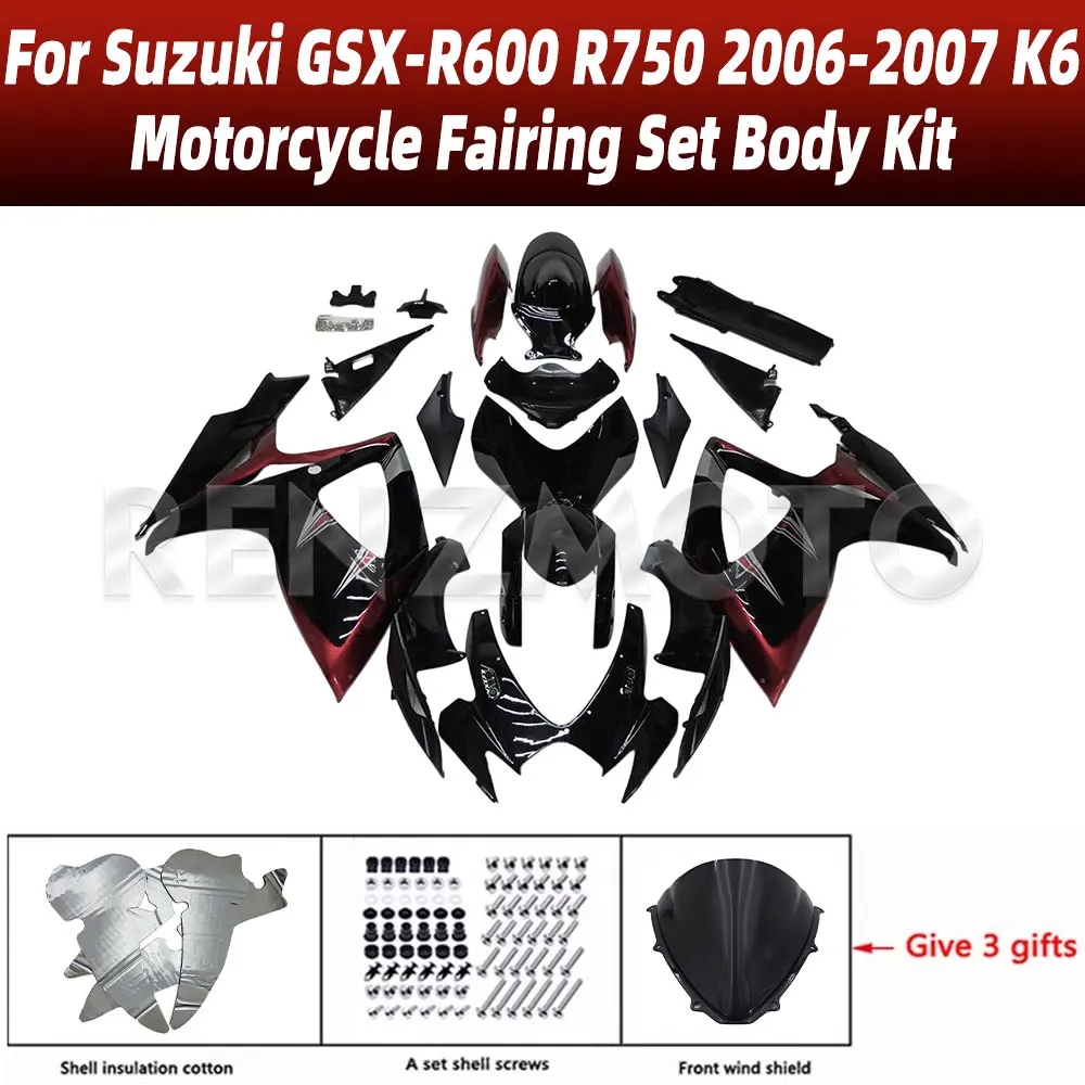 

New ABS For Suzuki GSX-R600 R750 2006-2007 K6 Motorcycle Set Body Kit Fairing Plastic Guard Plate Accessories Shell