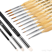 1pc/3pcs/11pcs/14pcs Paint Dry Brush Set, Miniature Detail, for Oil, Acrylic, Watercolor, Nylon Hair Paint Brush With Wood Handl