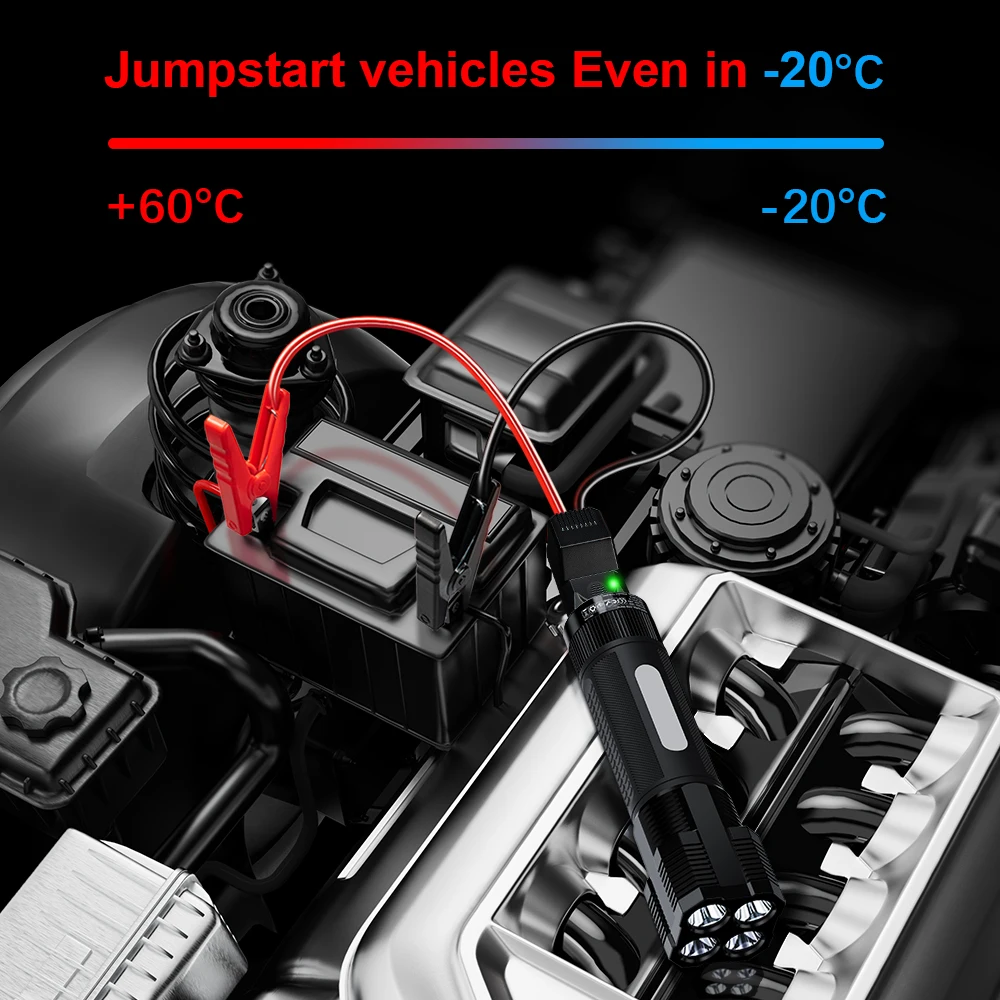 Urządzenie do uruchamiania awaryjnego samochodu Camason z latarką urządzenie zapłonowe Power Bank baterii Auto Emergency Booster benzyna Diesel