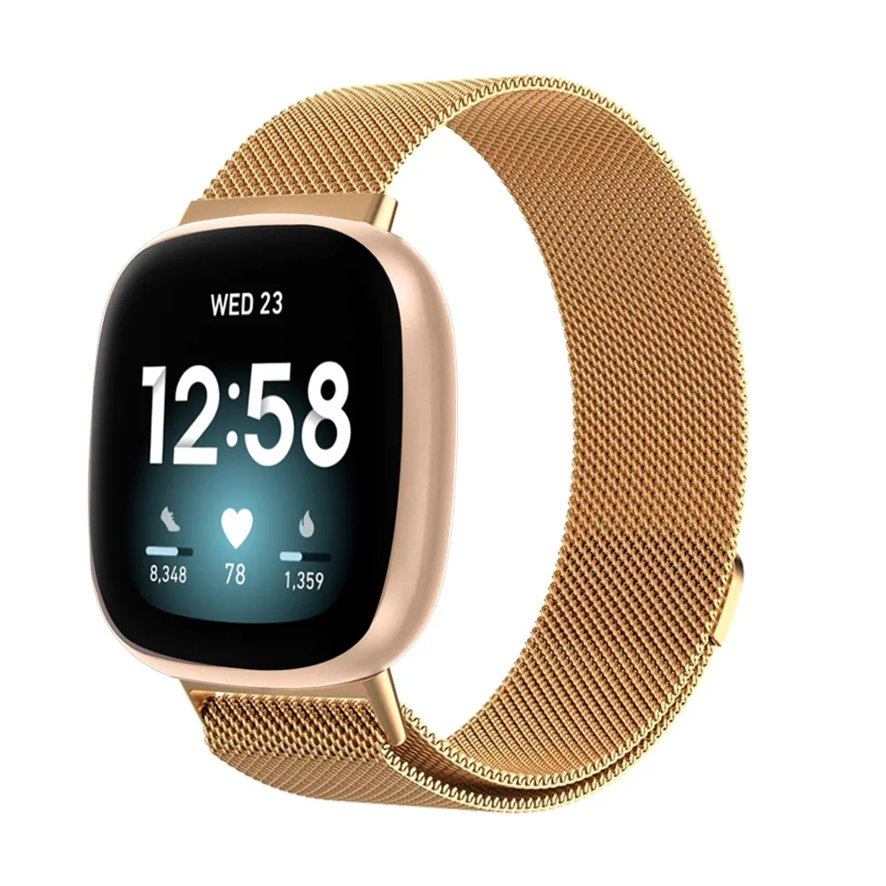 Milanese Watchband Strap for Fitbit Versa 3 4 Sense 2 1 Band Metal Stainless Steel Smartwatch Replacement Bracelet Accessories