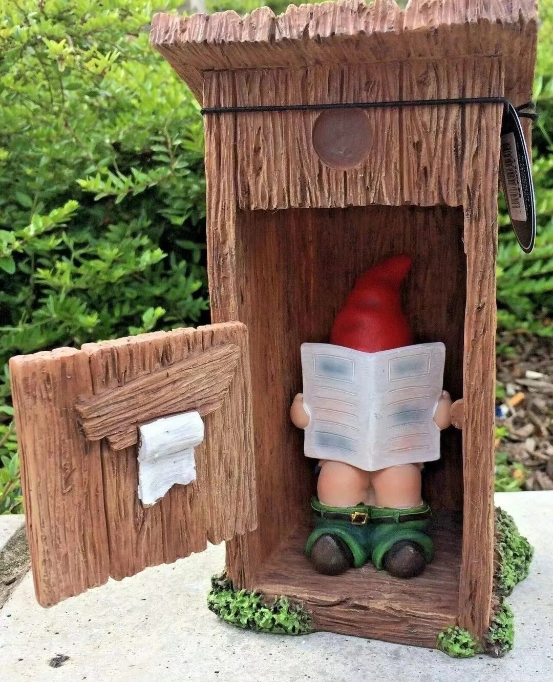 New Dwarf Reading Newspaper Toilet Open Resin Crafts Decoration Garden Funny Decoration