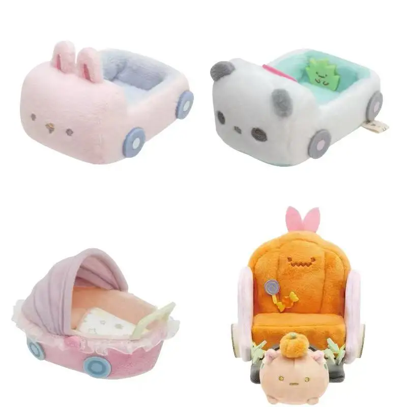 Kawaii japonês sumikko gurashi cenas brinquedo de pelúcia chaveiro mini boneca dos desenhos animados saco de dormir sumikko gurashi cena ornamento presente da menina
