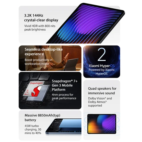 Планшет Xiaomi Pad 7, 11", 12/256ГБ, Wi-Fi, Android