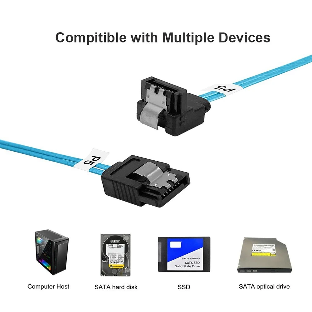 High Speed 6 Ports SATA 7p to 6 Ports SATA 90 Degree Right Angle Cable for Servers