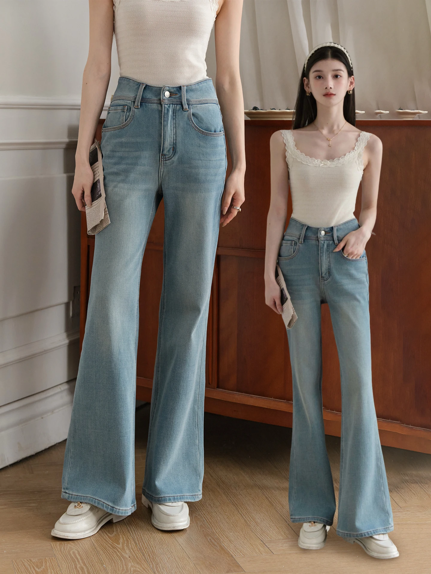 

ChillCozy облегающие джинсы с высокой талией на подкладке из хлопка, женские осенне-зимние модные повседневные эластичные джинсы