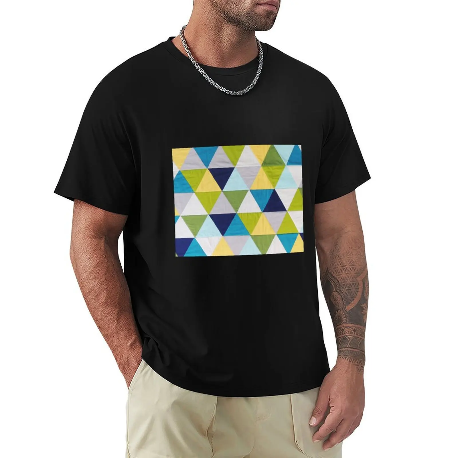 Triangle quilt T-Shirt Work Utility Short Sleeve Shirt