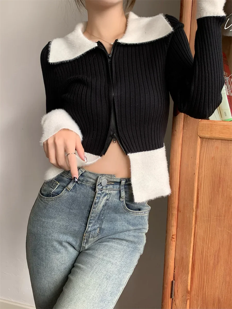 

Cropped Cardigan Coat Women's Clothing Pull Femme Y2k Tops Fashion Knitting Korean Tunic Sweatshirts Jackets Ropa Mujer