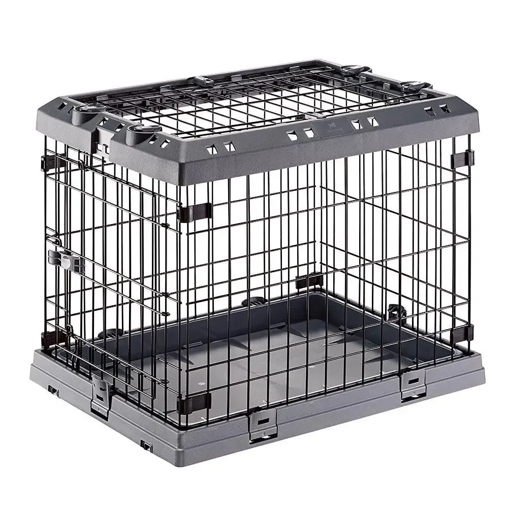 36-inch ECO Dog Crate Playpen Hybrid Metal Mesh Divider Panel Rollers Washable Non-Slip Bottom Stylish Sustainable Portable Den