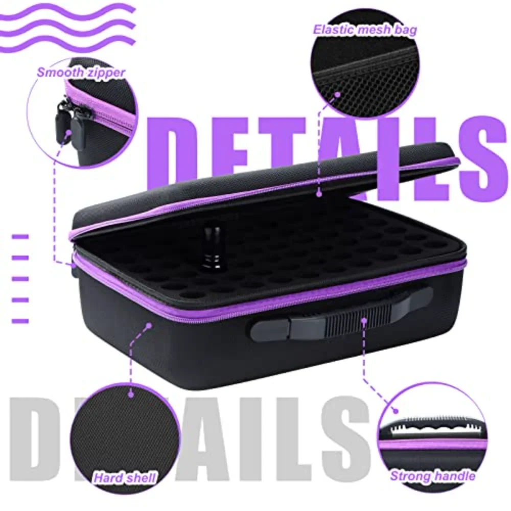 30/60/120 Slots Essential Oil Case Nail Polish Portable Storage Bag Perfume Oil Essential Oil Box Travel Carrying Holder