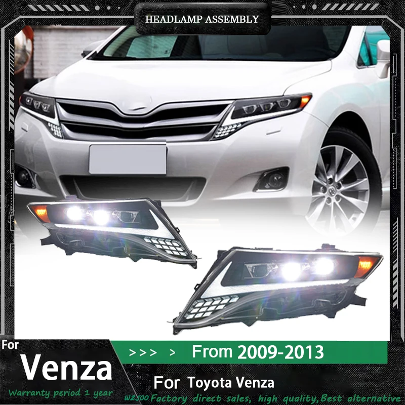 

Автомобильные фары, светодиодные лампы для Toyota Venza 2009-2013, обновленный стиль, передняя лампа DRL, автомобильные инструменты для указателей поворота, аксессуары