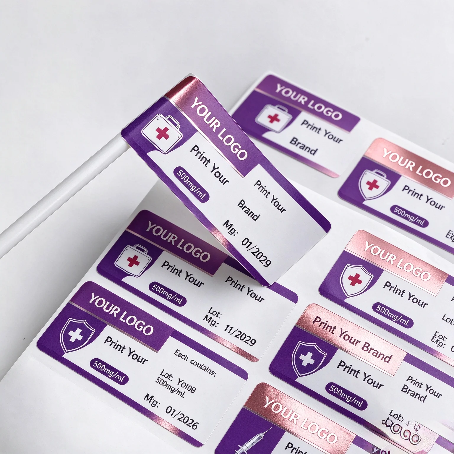 3ml and 10ml Peptide Bottle Waterproof Vinyl Labels,Small Vial Stickers With Free Custom Printed Service