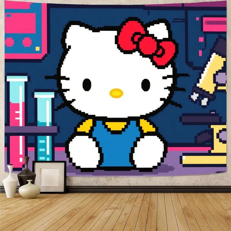 

1 шт. очаровательный милый гобелен «Hello Kitty» - красочные настенные рисунки для гостиной, декора спальни, идеальный подарок для фанатов