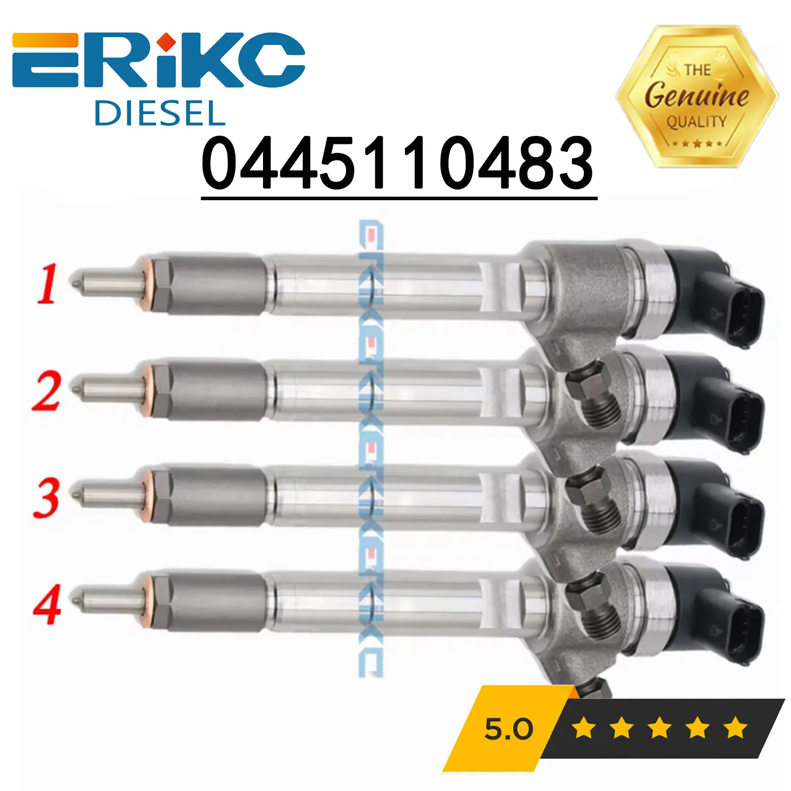 4PCS 0445110483 Common Rail Injection 0 445 110 483 Diesel Injector Assembly for Bosch SAlC Maxus V80 Engine 0445 110 483