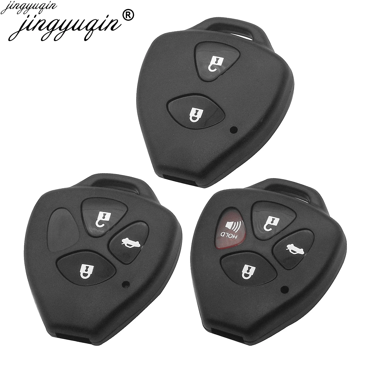 

Jingyuqin 2/3/4 Button Remote Car Key Case Shell FOB for Toyota Yaris Prado Tarago Camry Corolla RAV4 REIZ Crown