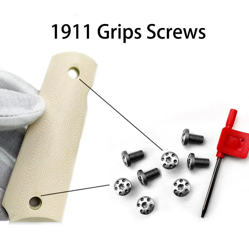 4pieces Customized CNC 1911 Grips Screws Stainless Steel Bolts Screws Set with T8 Torx Key Wrench For 1911 Grips models