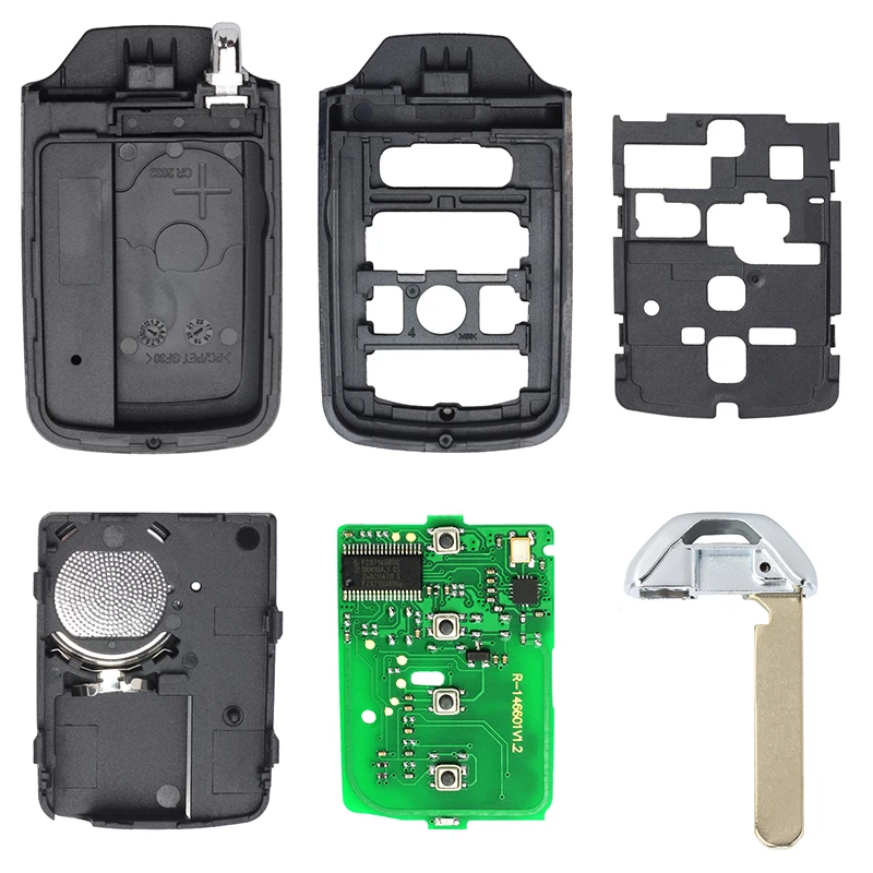 KEYECU-Smart Controle Remoto Key Fob, 4 Botões, Fit para Honda CR-V, HRV, CRZ 2014, 2015, 2016, ACJ932HK1210A, 72147-T0A-A11, 72147-T7S-A01