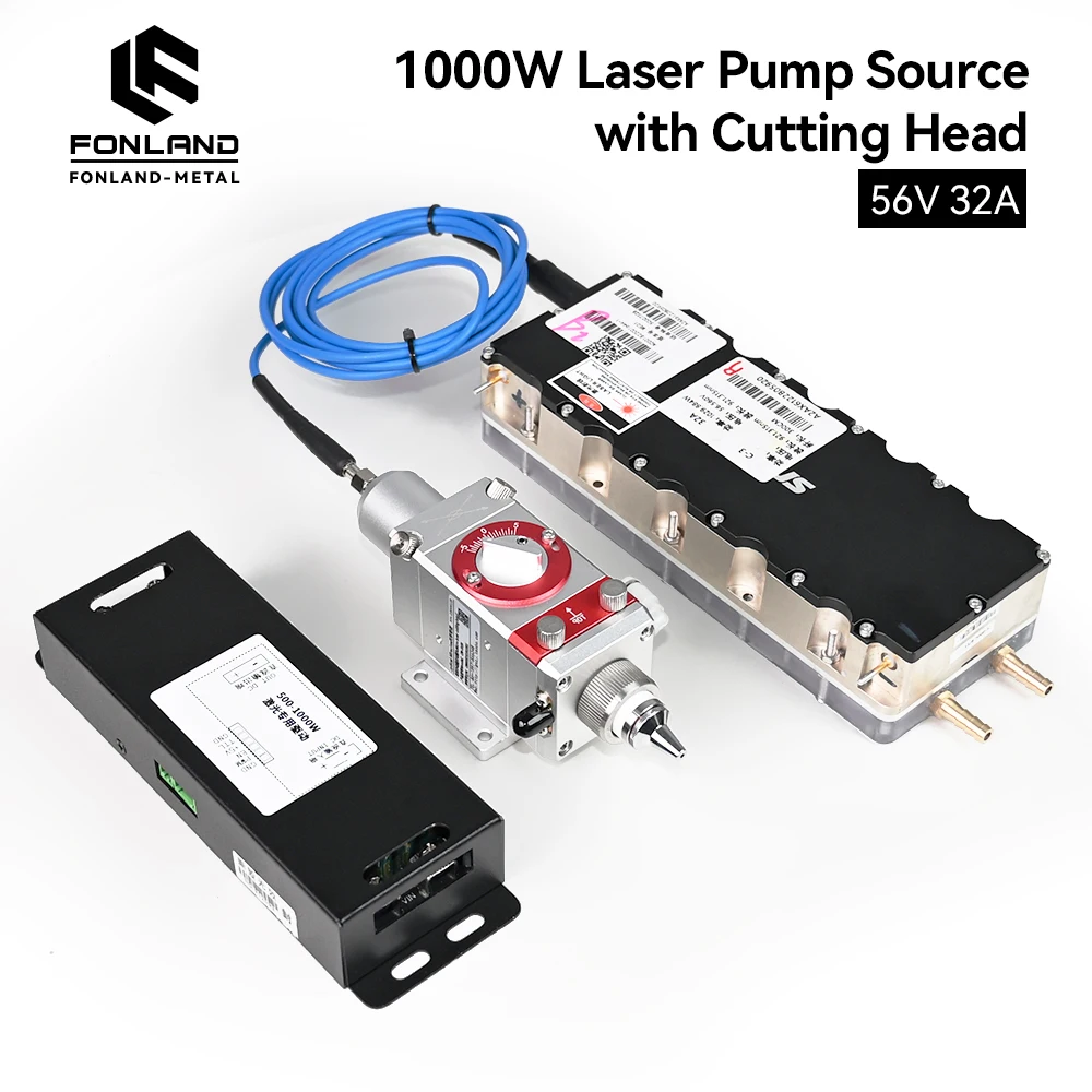Raycus 1000W 3rd‑Gen Modified Laser Pump Source Full Set With SMA905 Fiber Laser Cutting Head For DIY Laser Cutting Machine